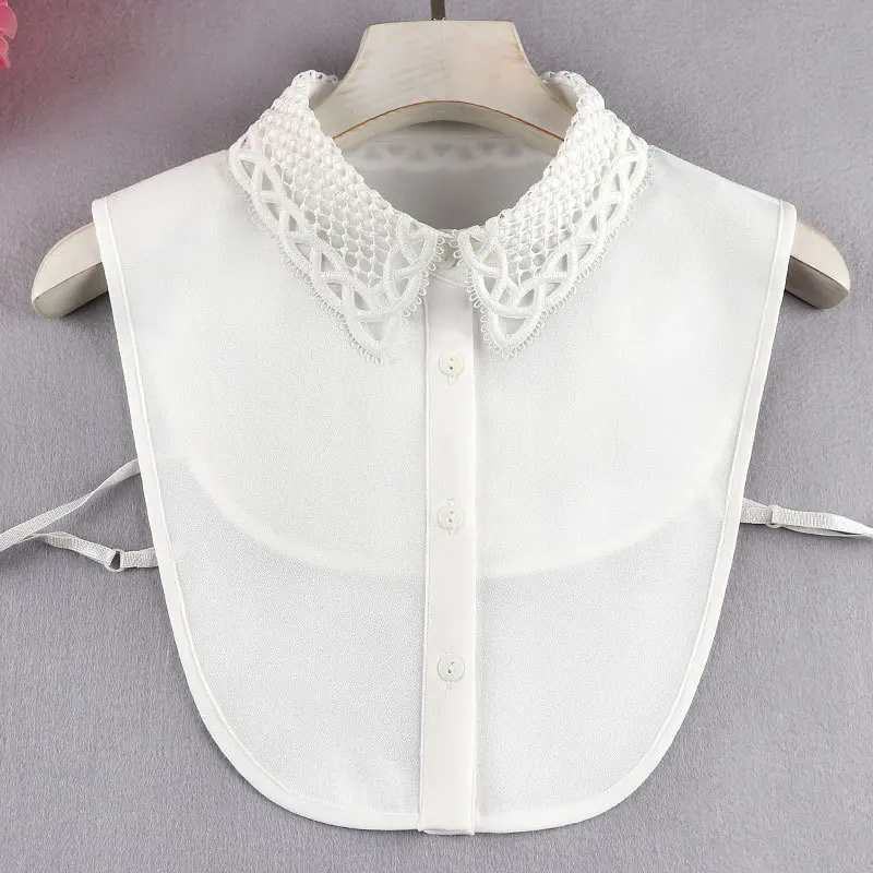 

Fashion Chiffon Fake Collar for Women Shirt False Collar Ladies Lapel Shirt Blouse Top Detachable Decorative Collar