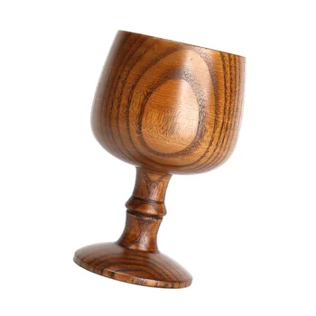 

1 pc Wine Goblet Unbreakable Solid Wood European Style Stemware for Bar Party