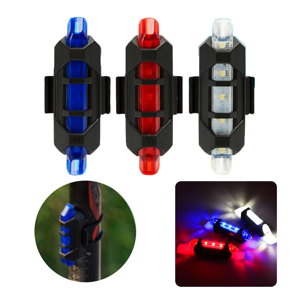 BIke Light 1Set Waterproof LED MTB Bike Bicycle Rear Tail Light RED Lamp 4 Mode USB Recharge Bicycle Lights Bicycle Accessories