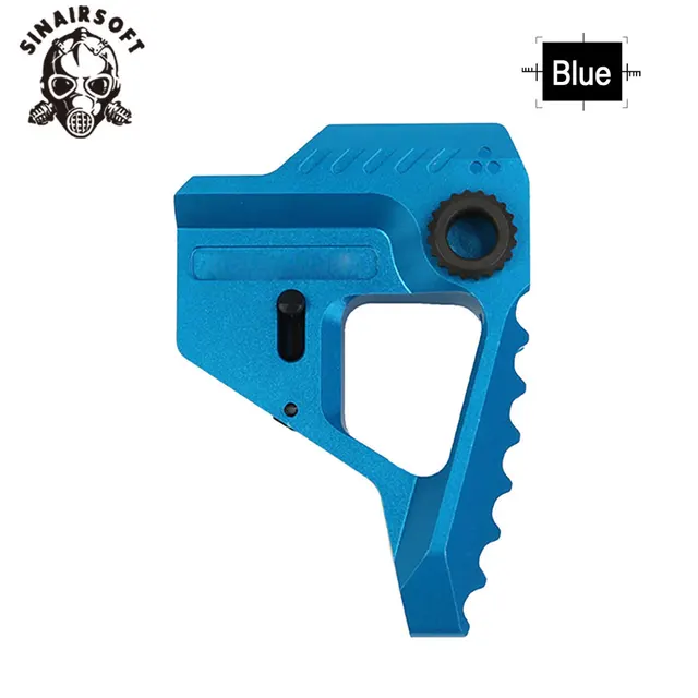 High Quality SI Style Lightweight Aluminium Stock Adapter Black Barrel Pipe for AEG M4 M16 Hunting Paintball Accessories BLUE