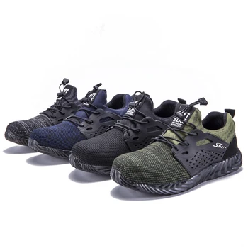 

2020 Air Mesh Steel Toe Work Shoes Breathable Working Shoes Man Safety Lightweight Puncture-Proof Safety Boots Dropshipping