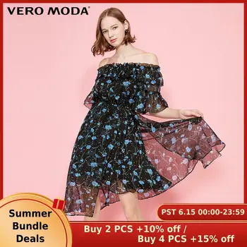 

Vero Moda Women‘s Off-the-shoulder Printed Chiffon Dress | 31926Z546