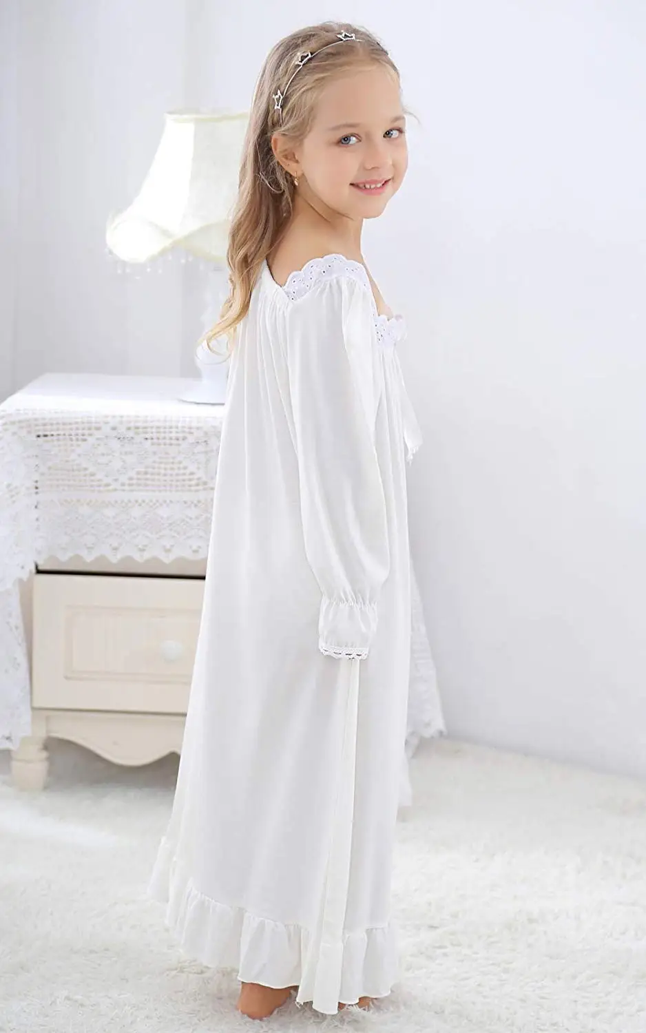 Baby Girl Clothes Princess Nightgown Long Sleeve Sleep Shirts Nightshirts Pajamas Christmas Dress Sleepwear kids for 3-12 Years (9)