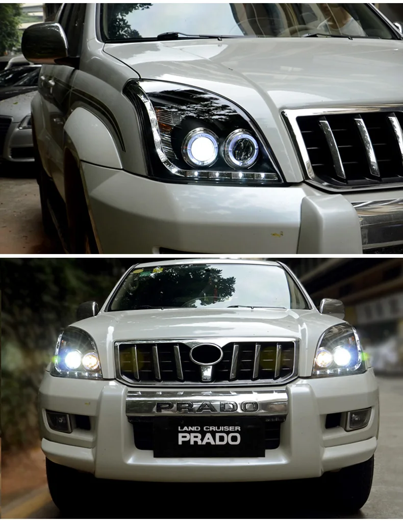 Головной светильник s для автомобиля Toyota Prado LC150 2004-2009 DRL Дневной ходовой светильник светодиодный Биксеноновая лампа противотуманный светильник тюнинг автомобильные аксессуары