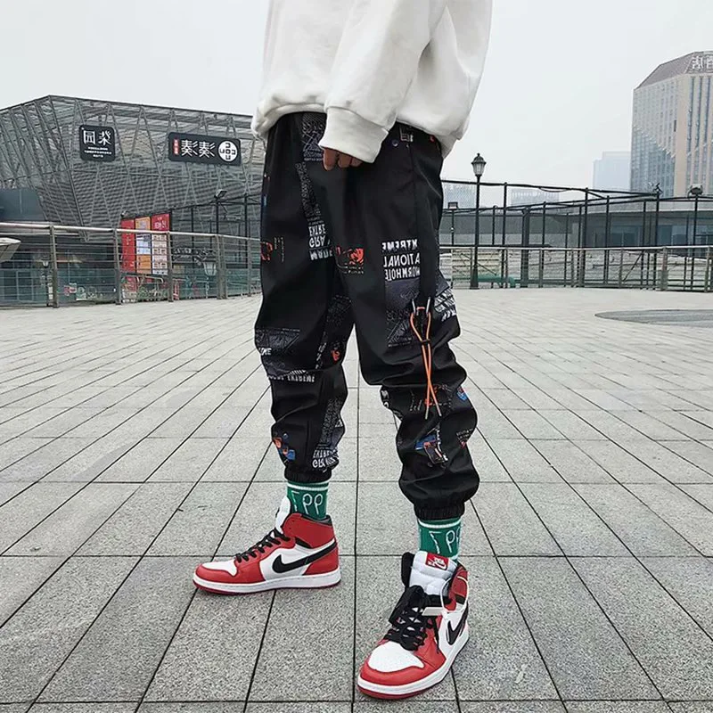 Men Pants 2019 New Printed Monogrammed Leg Pants for Baggy Hip-hop Cargo Pants Men Men Pants 2019 New Printed Monogrammed Leg Pants for Baggy Hip-hop Cargo Pants Men