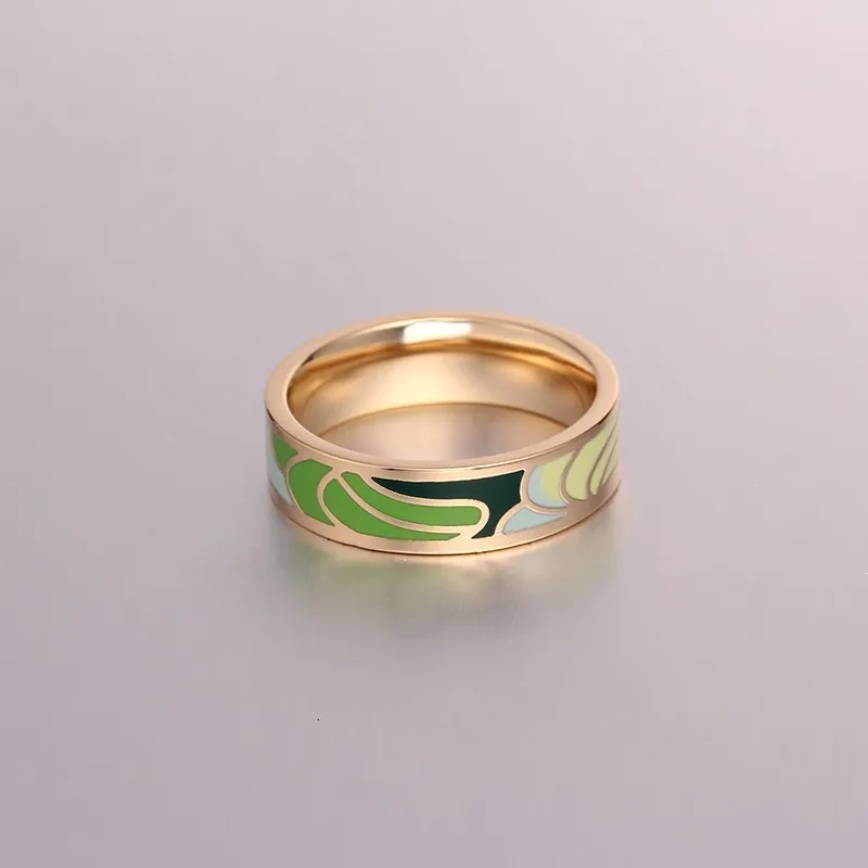 R& X 6 мм кольца из нержавеющей стали изысканные вечерние кольца для влюбленных ювелирные изделия Bijoux Femme керамическое женское эмалированное кольцо Повседневный/спортивный