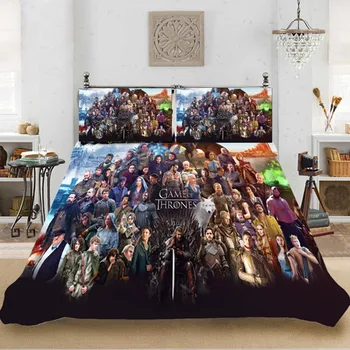 

Game of Throne Anime 3Pcs/Set Bedding Set Sheet Children Room Bed Sheet Pillow case Bedding Set Queen Bedding set Kids Audlt