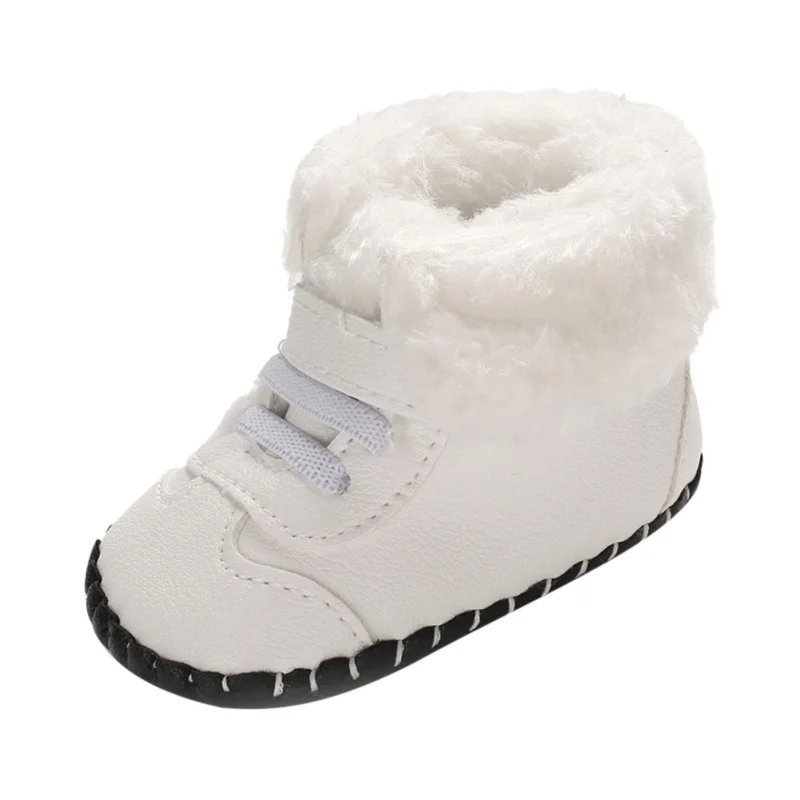 Зимняя обувь для маленьких мальчиков и девочек; зимняя теплая обувь для младенцев; Милые Детские сапожки; кожаные ботинки для маленького мальчика высокого качества - Цвет: W