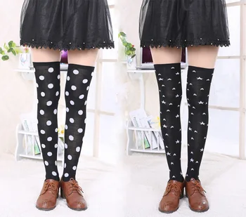 

Harajuku Kawaii Streetwear Long Socks With Boots Sailor Moon Knee Socks Heart Stars Black Women Stockings 4 Kinds