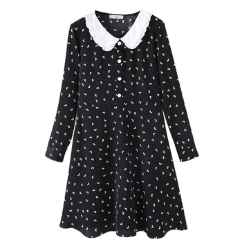 

EC.MS Dress for Girl Lady Sweet Doll Collar A Line Heart Women Dresses