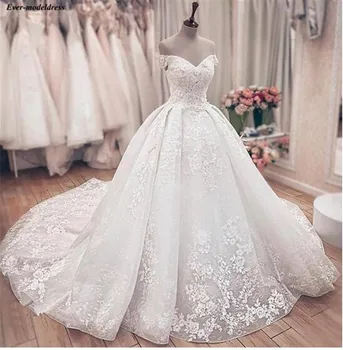 

Princess Ball Gown Wedding Dresses Plus Size Lace Appliques Off Shoulder Luxury Bride Dress Bridal Gowns Vestido De Noiva 2020