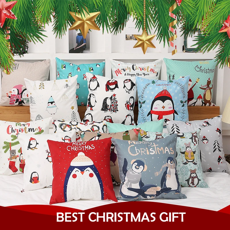 

Christmas Decorations 2019 New Year Decor 45X45Cm Pillows Cover Christmas Decor for Home Santa Merry Christmas Gift Xmas Navidad
