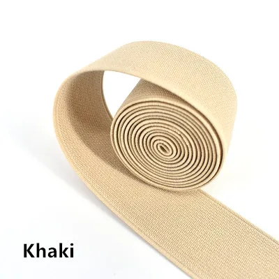 khaki 3 см высокая прочность цвет Двусторонняя утолщенная плотная эластичная лента импортная обувь пояс на талии Резиновая лента широкий плотный супер эластичный - Цвет: khaki