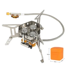 

5800W High Power Camping Gas Stove Windproof Outdoor Gas Burner Folding Three Core Stoves Camp Picnic Tent Travel Gas Furnace