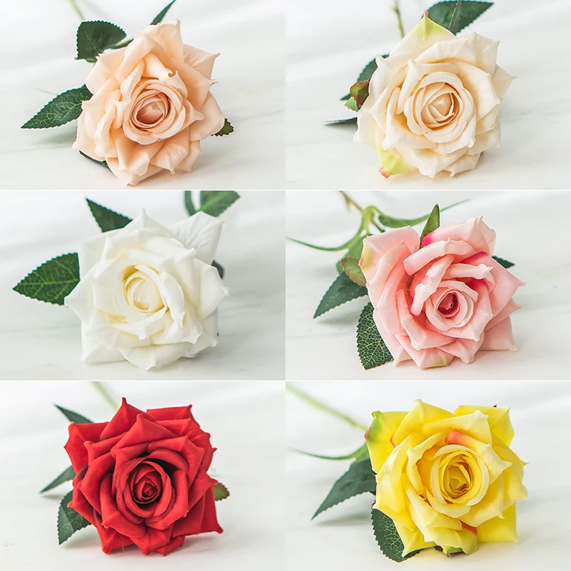 

Silk real touch artificial rose gorgeous flower wedding fake flowers for home party decor Valentine's gift