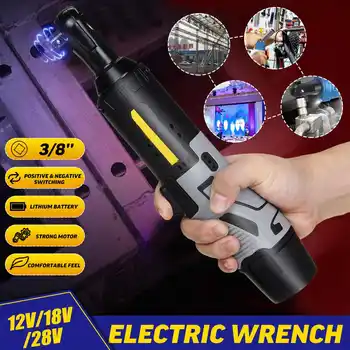 

Doersupp 12V/18V/28V 3/8" Cordless Electric Ratchet Wrench Tool Portable 90° Right Angle Wrench Rechargeable Wrench Power Tools