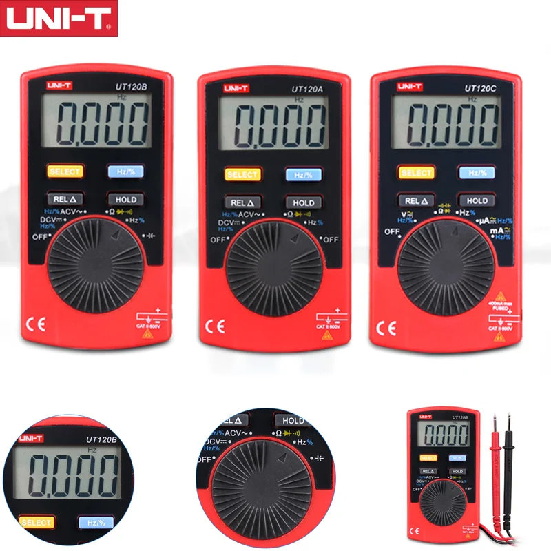 

UNI-T UT120A UT120B UT120C Digital Multimeter 4000 Count Display Auto Range Multitester DC Voltage Meters Testers Multimeter 4.9