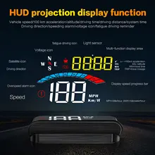 3.8 Polegada obd2 usb gps head up display painel automático hud carro rpm velocidade do projetor velocímetro anti fadiga alarme de temperatura