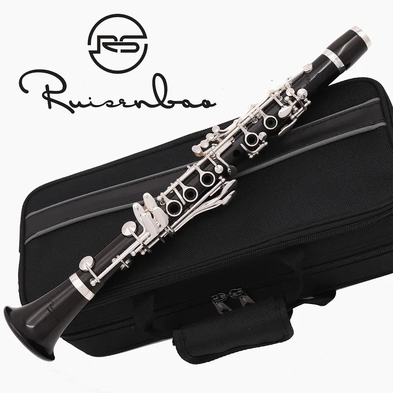 New Eb 18 Keys Professional Clarinet Ebony wood Clarinet silver plated key E flat Sweet Tone