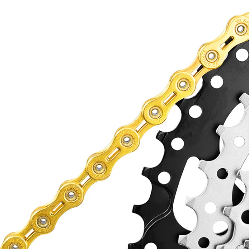 VG SPORTS For 8/9/10/11 Speed Bike Chain MTB Road Racing Bicycle Hollow / Half-hollow 116L Cycling Chain Accessories