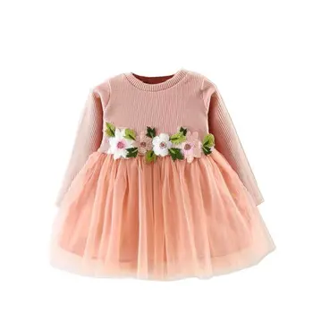

2020 New Fashion Children Clothing Girls Cute Dress Spring And Autumn Models Korean Girls Pure Cotton Trend Dress 3Month-3 Years