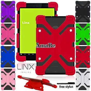 

Solid Soft Silicone Back Stand Shockproof Cover Case for Linx10 /1010B/1020/10V32/10V64 Tablet+ Stylus Protective Shell