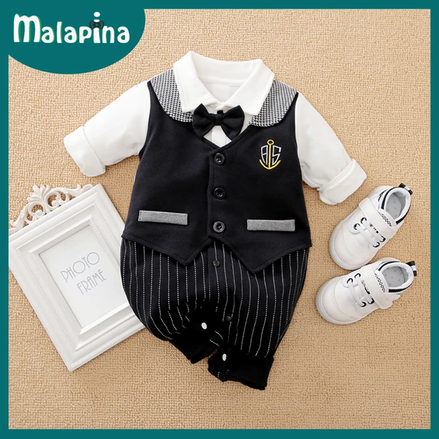 Malapina Baby Boy Romper Kids Summer Spring 0-24M Age Infant Gentleman Toddler Newborn Outfits Baby Girls Clothes 2021 Like the picture