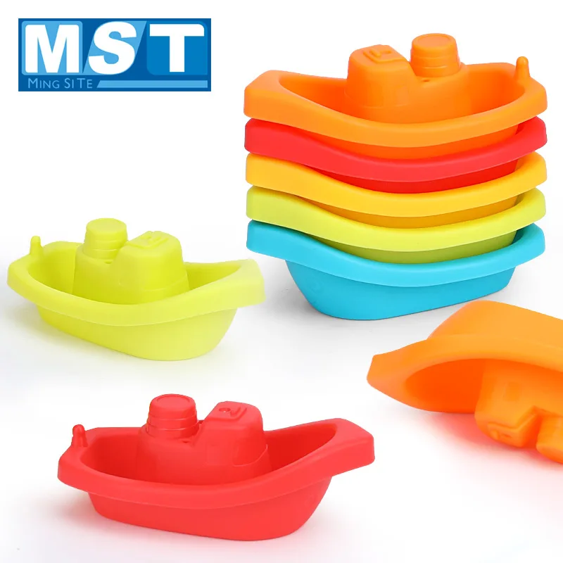 

5PCS Kids Bath Toy For Toddlers Stacking Cup Floating Ship Boat Shape Set Bathtub Swimming Shower Bathroom Play Water Game Gift