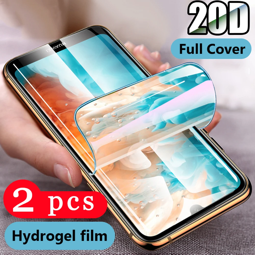 2 шт Мягкий Полный Чехол для huawei p smart pro plus 2019 2018 Защитная Гидрогелевая пленка Z