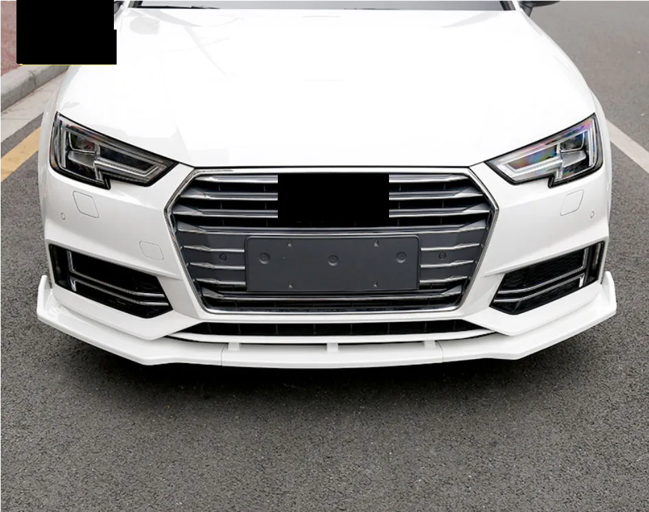 Car modification Car accessories White paint 3PCS Front Lip Chin Spoiler Factory Trim For Audi A4