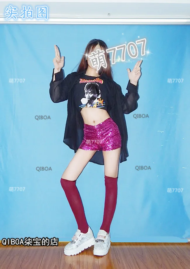 Kpop Blackpink Lisa сценическое шоу сексуальные летние повседневные хлопковые шорты с пайетками для женщин Корейская уличная мода шорты с высокой талией