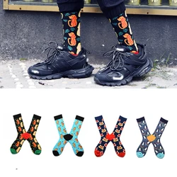 Autumn and winter new seahorse fish animal series long tube men's socks European and American fashion socks