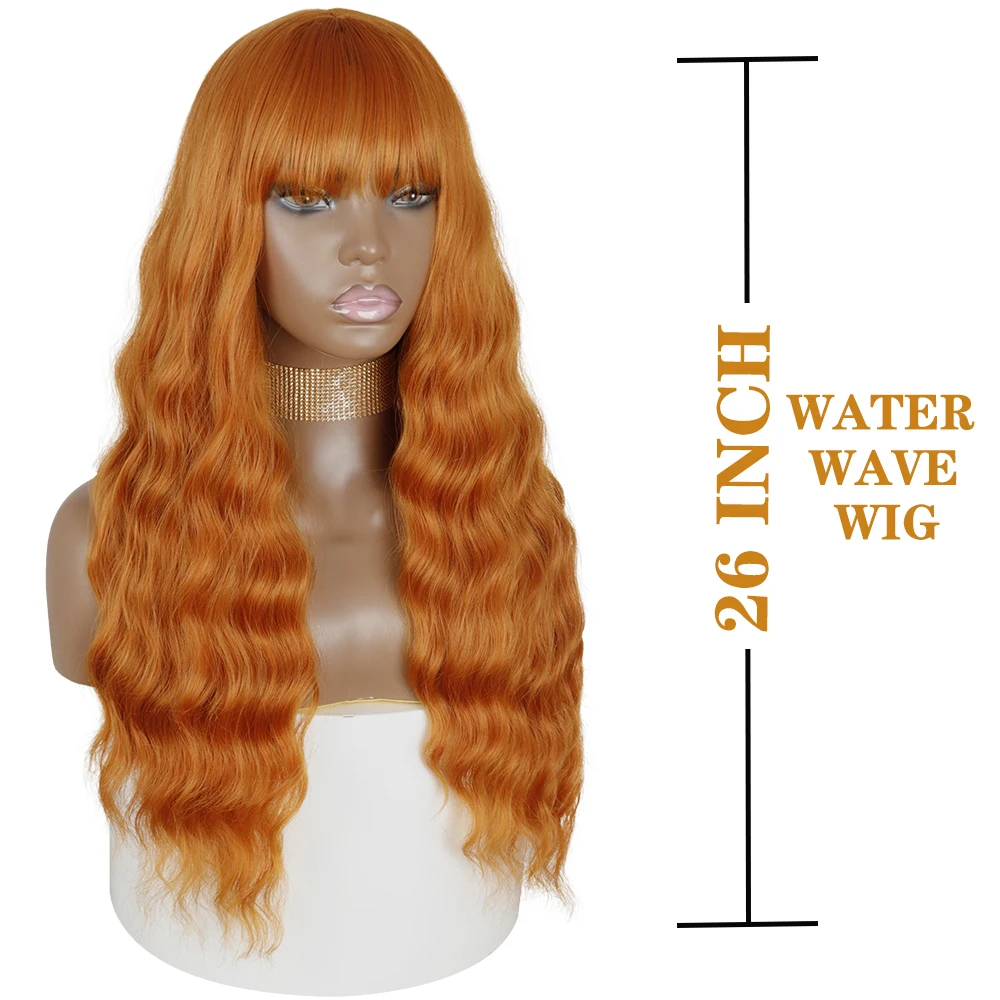 agua com franja peruca alaranjada ondulada natural 02