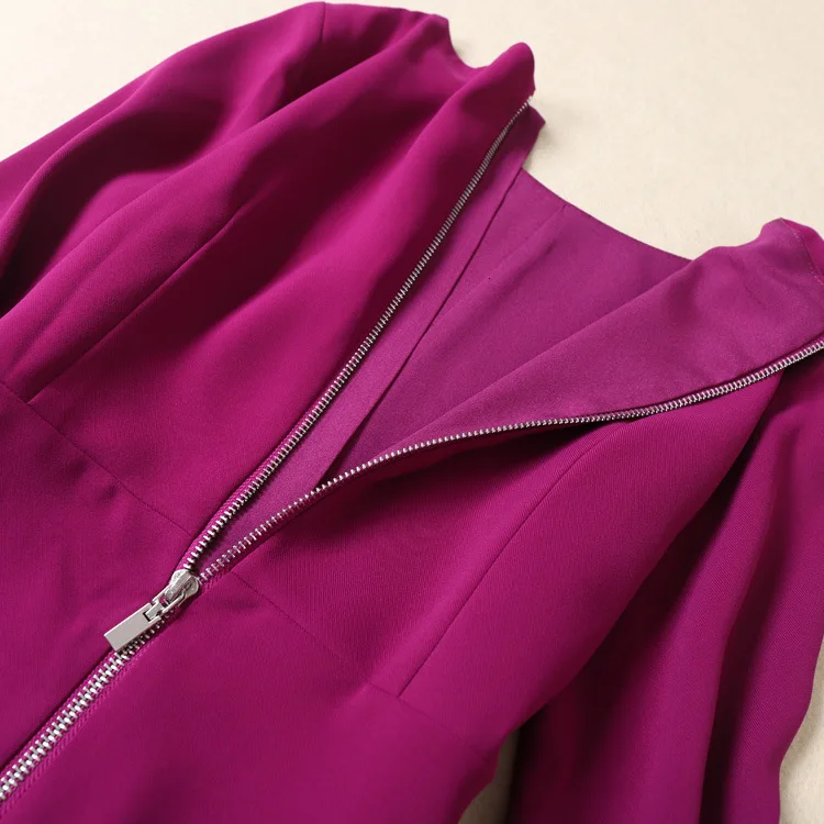 BacklakeGirls/ г.; однотонное фиолетовое платье трапециевидной формы; платья знаменитостей с рукавом три четверти на молнии сзади; Vestido Vestidos De celeleledades