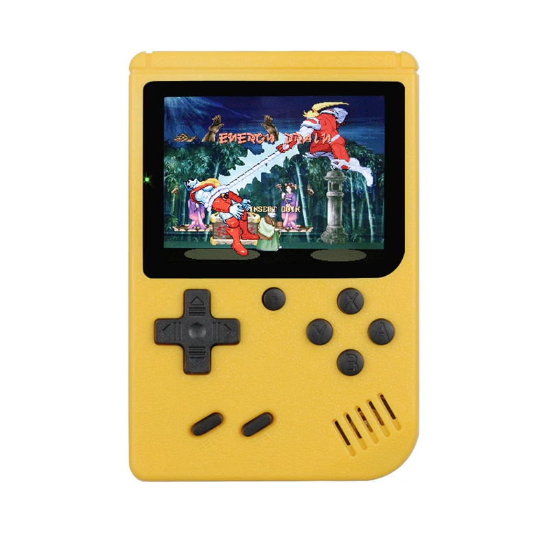 Ретро портативная мини портативная игровая консоль 1020 мАч батарея 3,0 дюймов цветной ЖК-дисплей Детский Цветной игровой плеер встроенный 400 игр - Цвет: Yellow