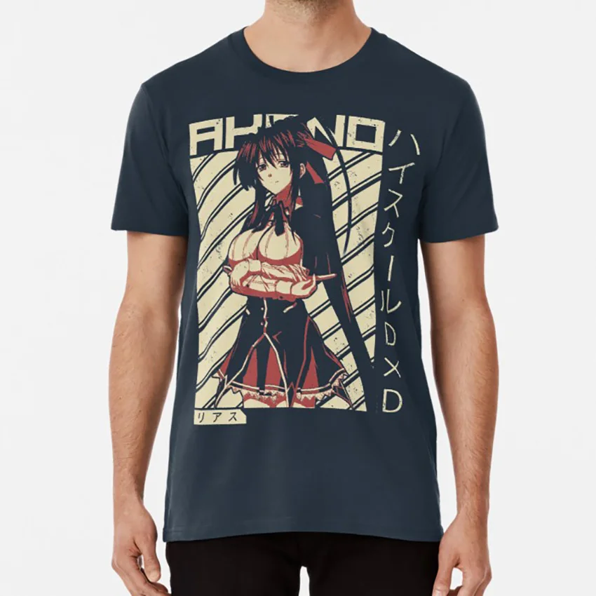 Akeno Himejima-средняя школа DXD | Wifu аниме футболка высокая средняя rias gremory Мужская