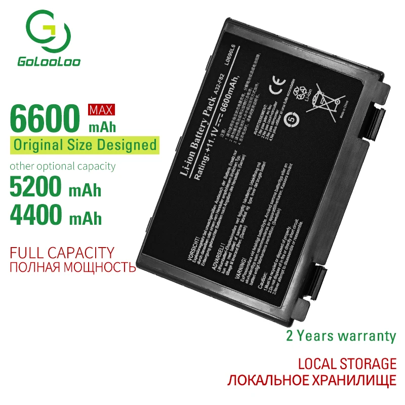 Аккумулятор Golooloo a32-f82 для ноутбука Asus a32-f52 a32 f82 F52 k50ab k40in k50id k50ij K40 k50in k60 k61 k70 k50 K51 k61ic