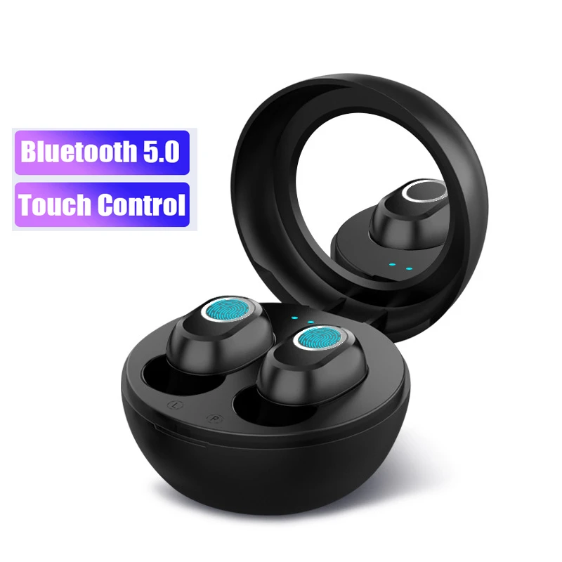 

Wireless True Bluetooth Earphone Mini HiFi StereoTouch Control Earbuds Sports Headset Noise Reduction Earphones With Mirror