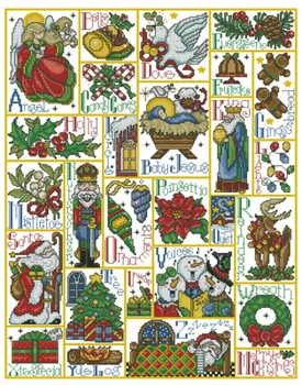 

tt Counted Cross Stitch Kit DW 5458 Christmas alphabet ABC Handmade Needlework For Embroidery 14ct Cross Stitch