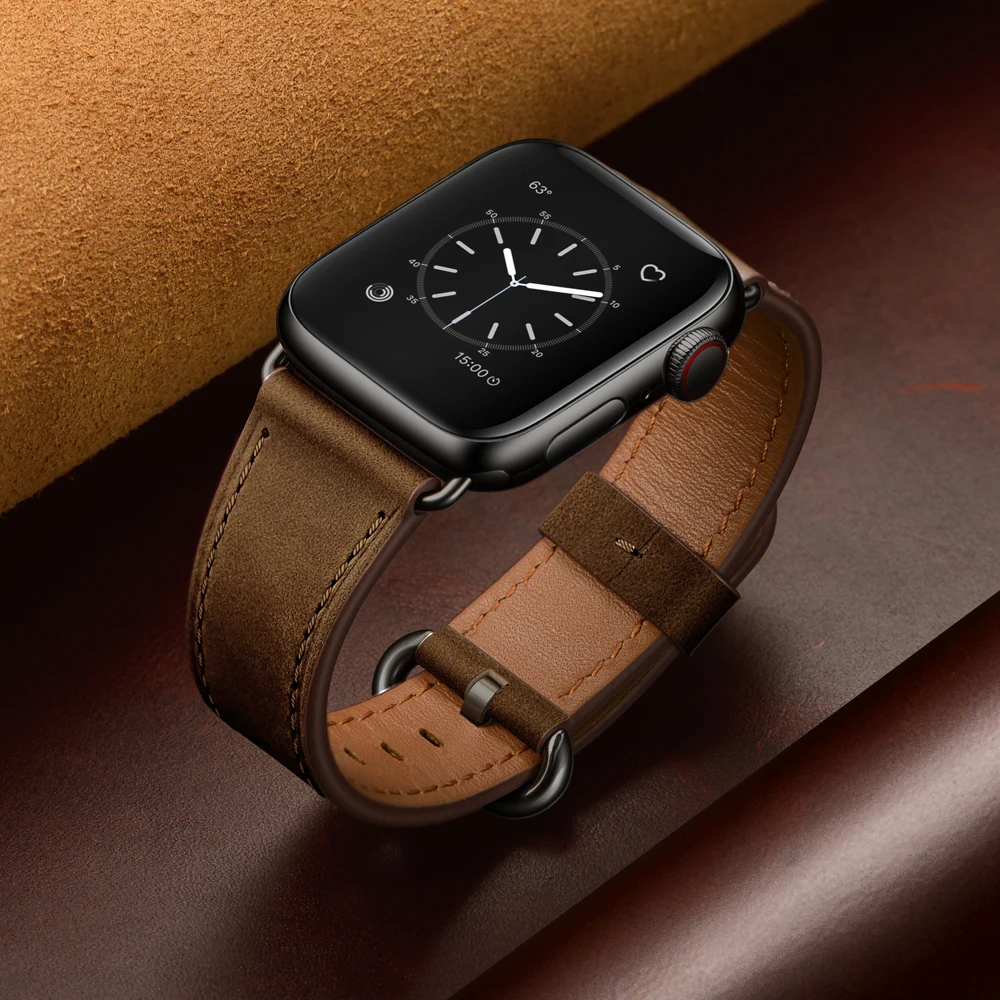 Ремешок из натуральной кожи для apple watch серии 1 2 3 4 5 iwatch 40 мм 44 мм Ремешки для наручных часов 38 мм 42 мм ремешки