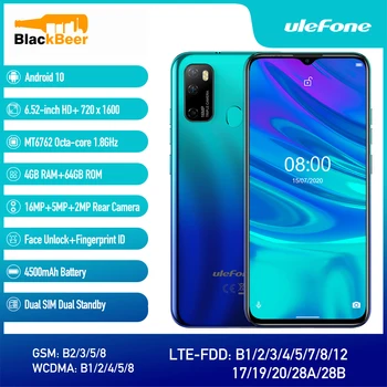 

Ulefone Note 9P 6.52 Inch Android 10 MobilePhone MT6762 Octa Core Smartphone 4GB RAM 64GB ROM 4G LTE Cellphone 16MP Rear Cameras