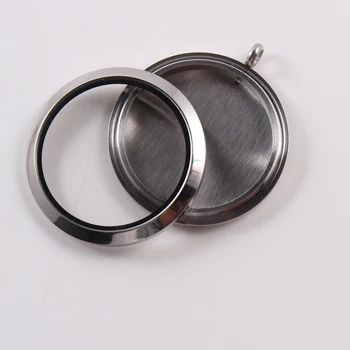 

DIY 20pcs/lot Customized 34mm 38mm Round Screw Single Sided Glass Floating Locket Stainless Steel Charms Living Memory Box Gift