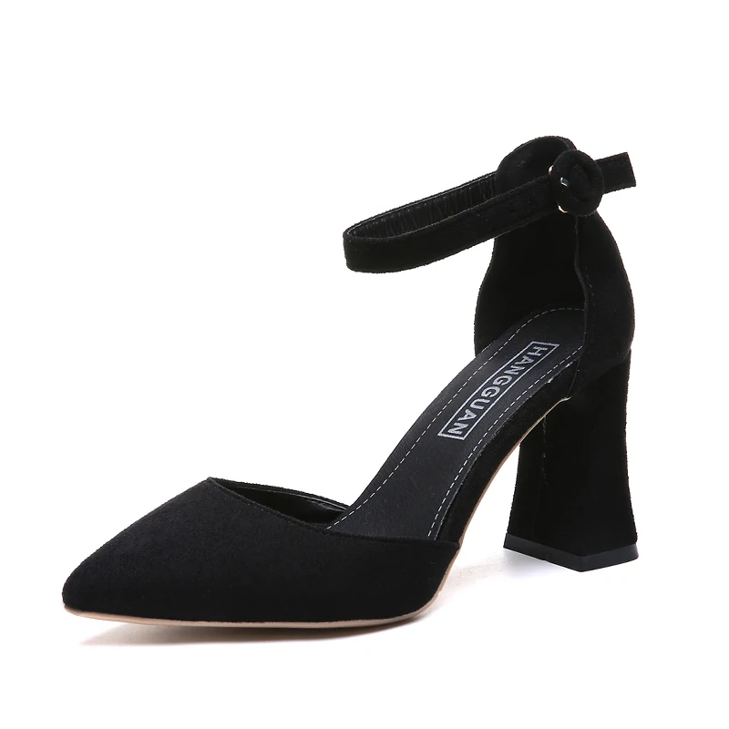 HOT SummerSandalias Femeninas High Heels Flock Pointed Sandals Sexy Female Summer Shoes Mujer Zapatos Mujer Pumps 2021 