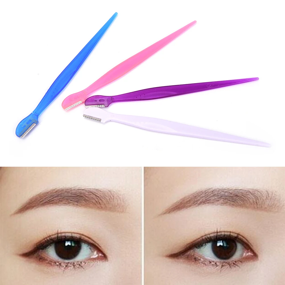 3pcs Eyebrow Blades Eyebrow Razor Trimmer Facial Hair Remover Makeup Knife Blade Eyebrow Shaping Hair Remover Tool Random Color