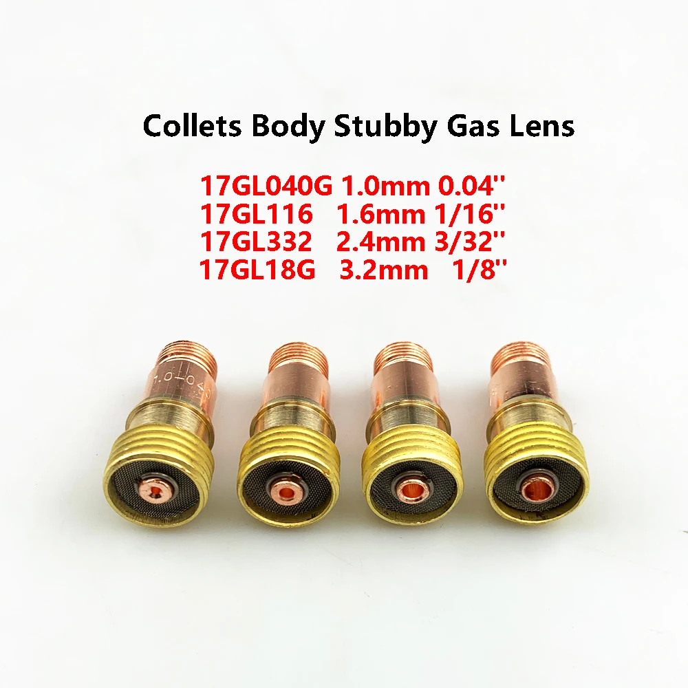 TIG 17GL Collet Body Stubby Gas Lens lenz Connector With Mesh For PTA DB SR WP-17/18/26 Torch Welding Accessories gas torch welding torch