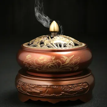 

Creative Retro Incense Burner Small Copper Smoke Diffuser Thurible Room Fragrance Smoke Decor Encensoir Incense Fountain AC50XL