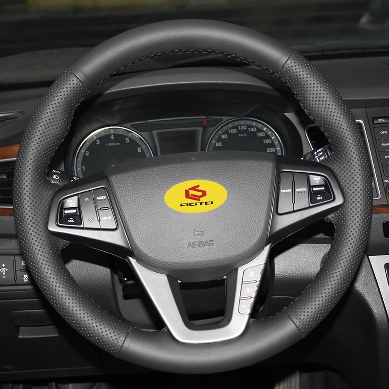 Оплетка на руль для hyundai Mistra 2013 2014 кожаный чехол автозапчасти стайлинга