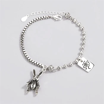 

Sole Memory Retro Hip Hop Mechanical Rabbit Cool 925 Sterling Silver Female Resizable Bracelets SBR261