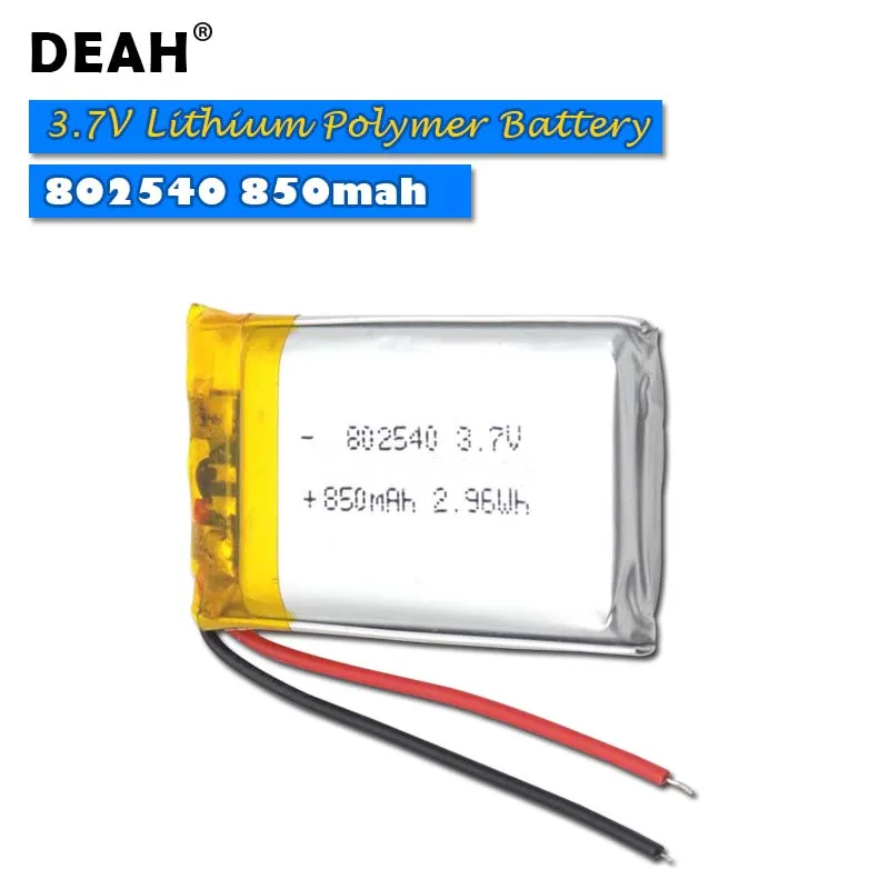 1 шт. литий полимерные аккумуляторы 3 7 802540 мАч для MP3 MP4 MP5 GPS bluetooth гарнитуры КПК