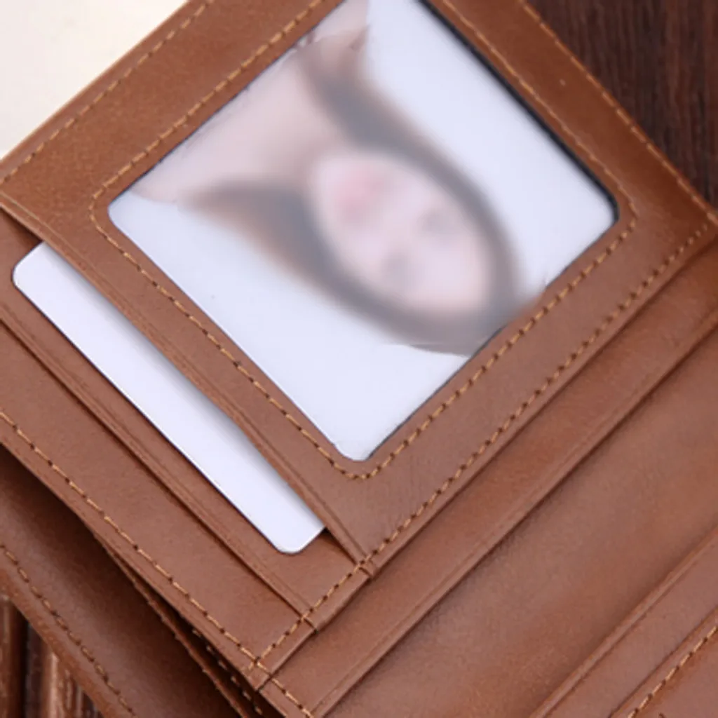 Men's Leather Coin Purse Zipper Wallet Card Holder Short Style Vintage Multi-function Zipper Coin Purse Card Holder Bag#904